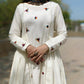 Mor – Dove White Hand-Embroidered Flared Frock